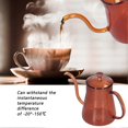 thumbnail image 1 of Hervidor de agua con cuello de cisne, tetera de vidrio de 600 ml con pico largo para café, teteras, teteras resistentes al calor con tapa para la cocina del hogar marrón, 1 of 5