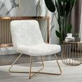 thumbnail image 4 of Duhome Cozy Slipper Papasan Accent Chair Plush Fur with Gold Metal Legs for Living Room Bedroom White 1 Pcs, 4 of 8