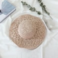 thumbnail image 2 of Tweang sun hat Sun Protection Straw Hat Beach Straw Hats Travel Hat summer hats for women Beach Summer Hat Summer Straw Hats Foldable Roll up Floppy Sun Hat sunshine hat Pink One Size, 2 of 9