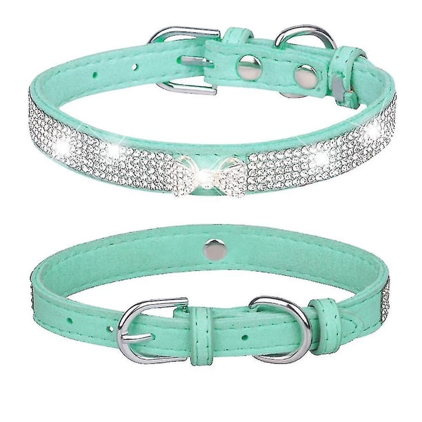 Collar para perro y gato con diamantes de imitación y corona decorativa para perros pequeños, medianos y grandes.