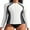 White, variant on Asoul Rash Guard for Women Full Zip, Zip Up Long Sleeve Swim Shirts for Women, Surfing Top UPF 50+ SPF Sun & UV Protection