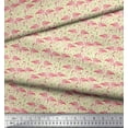 thumbnail image 2 of Soimoi Rayon Fabric Grass & Flamingo Bird Print Sewing Fabric Yard 42 Inch Wide, 2 of 3