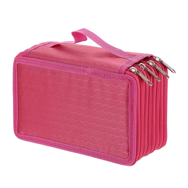 Estética Caja de Lápiz de Gran Capacidad con Cremallera Caja de Lápiz, Bolsa de Papelería Multifuncional, 72 Ranura Color Caja de Lápiz Portátil, con 2 Mangas de Pluma Desmontables