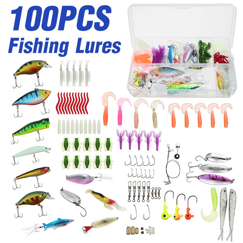 100pcs/Box 10 Size Assorted Fishing Sharpened Hook Tackle Lure Bait Tool 