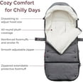 thumbnail image 3 of Momcozy Stroller Footmuff Universal | Easily Attaches to Most Strollers | Ultra-Plush,Weather-Proof | Deluxe Warm Stroller Bunting Bag | Extendable Stroller Cover for Winter | Adjustable Buckle,Gray, 3 of 6