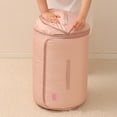 thumbnail image 3 of Bolsa de almacenamiento de colchas cilíndrica, organizador autocomprimible, ahorra espacio, plegable, para colchas de temporada, sábanas y ropa de cama., 3 of 8