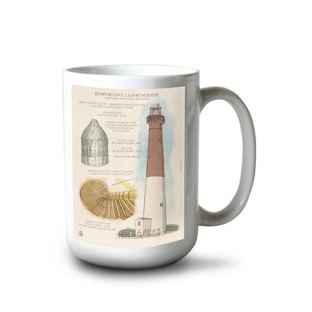 

15 fl oz Ceramic Mug Barnegat Light New Jersey Technical Dishwasher & Microwave Safe