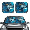 thumbnail image 2 of Balery 2 Piece Blue Iceberg Leaf Wolf Car Windshield Sun Shade|Foldable Front Windshield Shade for Car Front Window for Most Sedans SUV Truck-Large, 2 of 7