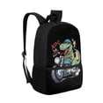 thumbnail image 2 of Uourmeti Large Capacity Backpack for School Work, 17 Inch Stylish Daypack, Dinosaur Motorcycle Theme, 2 of 6