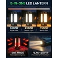 thumbnail image 5 of Rechargeable 10400mAh LED Camping Light, 2200LM Lantern for Power Outages, Flashlights for Emergency with Power Bank,Stepless Dimming & 5 Modes, Hook & Magnetic Base for Outdoor, Home, Hurricane, 5 of 10