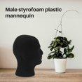 thumbnail image 2 of Male Styrofoam Foam Mannequin Manikin Head Model Wigs Glasses Cap Display Stand Black, 2 of 5