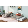 thumbnail image 4 of Newest Twin over Full Bunk Bed with Trundle & Storage Staircase, Classic Solid Wood Frame with Drawers, Gray, 4 of 13