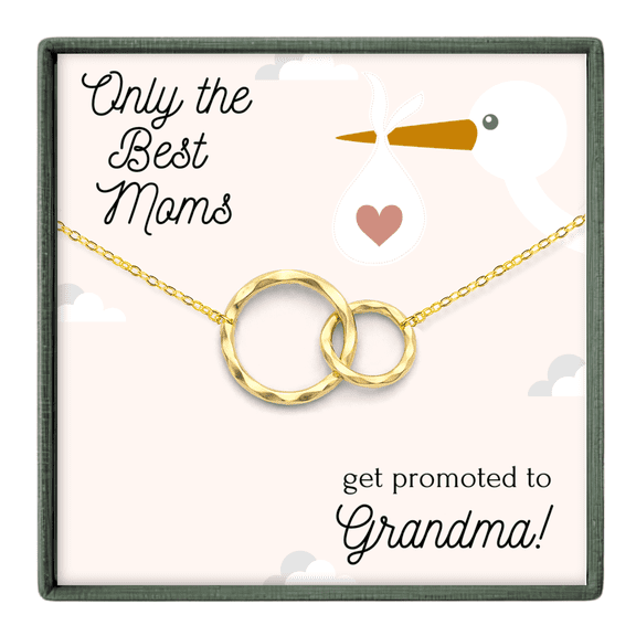 HOPE LOVE SHINE Grandma Gift Necklace for New Grandmother – Pregnancy Reveal Silver Necklace