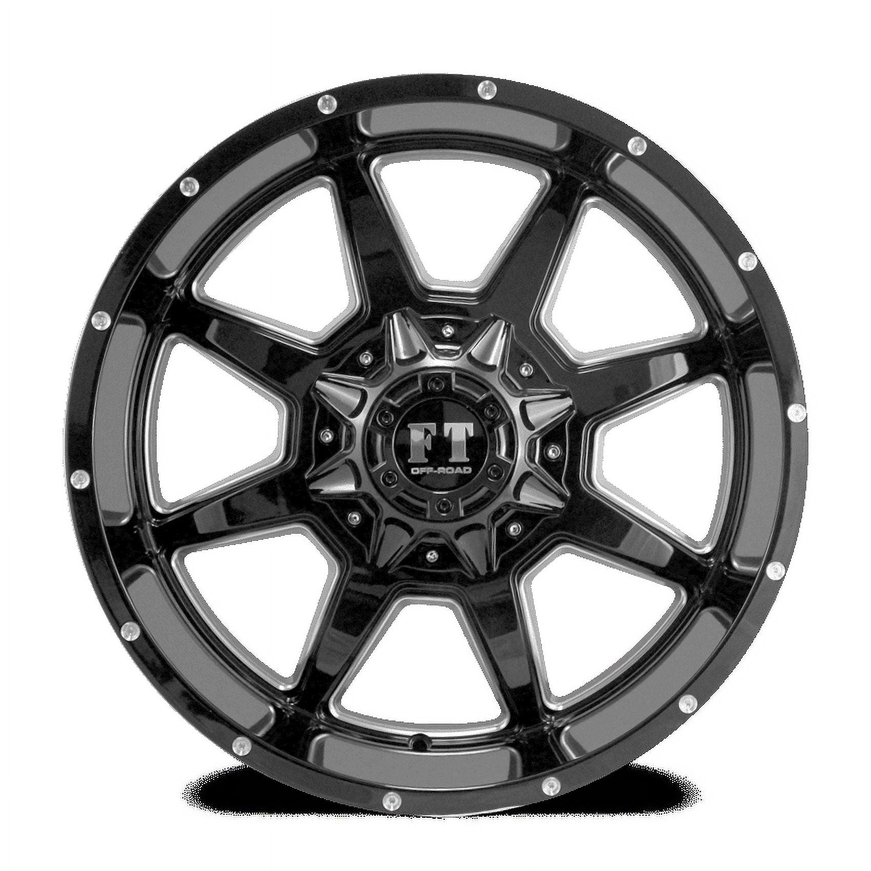 20X12 10-139.7/150 OFF ROAD FT-2 Black/Milled Wheel -44/110.1