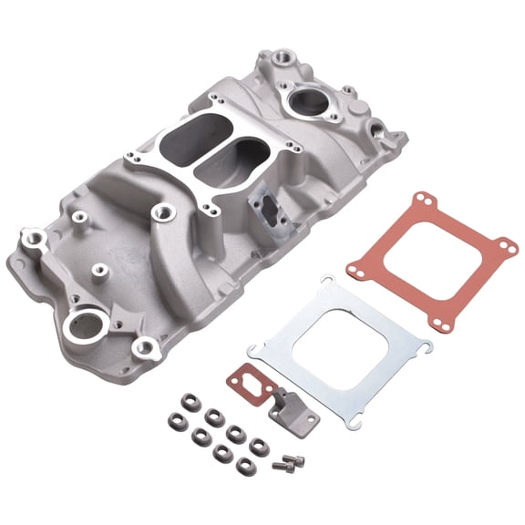 Panlongic Dual Plane Carb Aluminum Intake Manifold for Chevy Small Block 305 327 350 V8