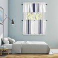 thumbnail image 5 of Blue Vertical Striped Kitchen Curtains Sets for Windows 24 Inch Length, White Minimalist Modern Rod Pocket Window Treatments Tier Curtains and Valances Set for Bedroom/Bathroom, 5 of 8