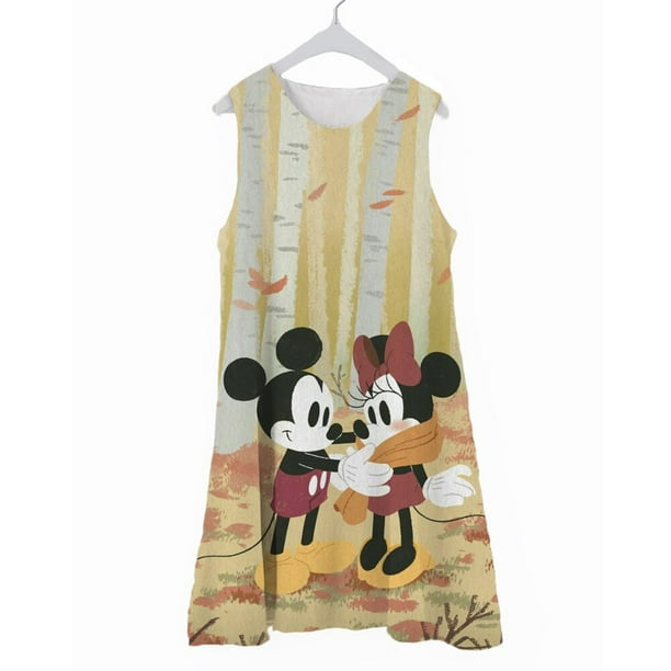 Novedad de verano, ropa de dormir con estampado de Minnie Mouse de dibujos animados, camisones blancos como la nieve para niñas, vestidos de fiesta para niños, pijamas para niñas Dress160 Gao Jinjia LED