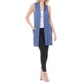 thumbnail image 7 of MixMatchy Women's Open Front Draped Heavyweight Cardigan Long Vest With Side Pockets -Made In USA, 7 of 7