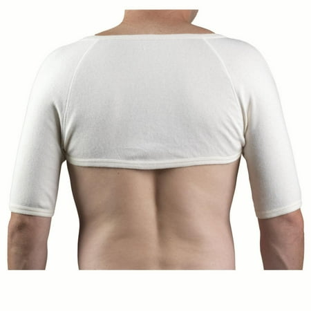 otc shoulder warmer angora arthritis relief, white, medium