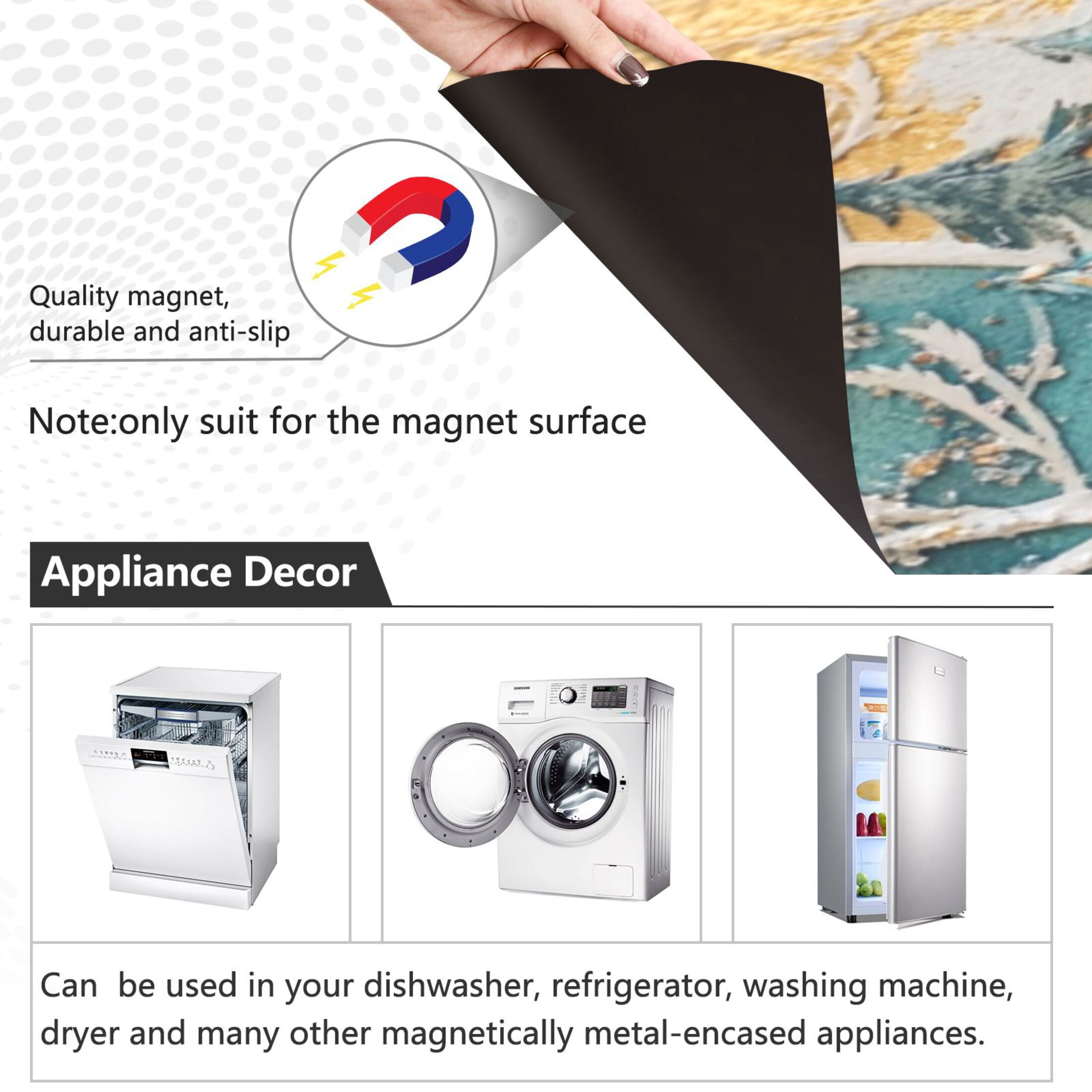Dishwasher Magnetic Sticker 23x26 Inch Refrigerator Magnetic Sticker Washing Machine Magnetic Sticker Kitchen Panel Magnetic Sticker Home Decor Christmas Deer in The Snow