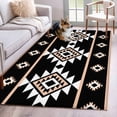 thumbnail image 2 of Black White Boho Area Rug 3x5 FT, Non Slip Entryway Bedside Carpet, Modern Western Aztec Abstract Geometric Washable Soft Floor Carpet Indoor Mat Non-Shedding Throw Rug for Dorm Kitchen Home Office, 2 of 9