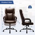 thumbnail image 4 of ZUNMOS Chaise de Bureau en Cuir PU, Brun, 4 of 9
