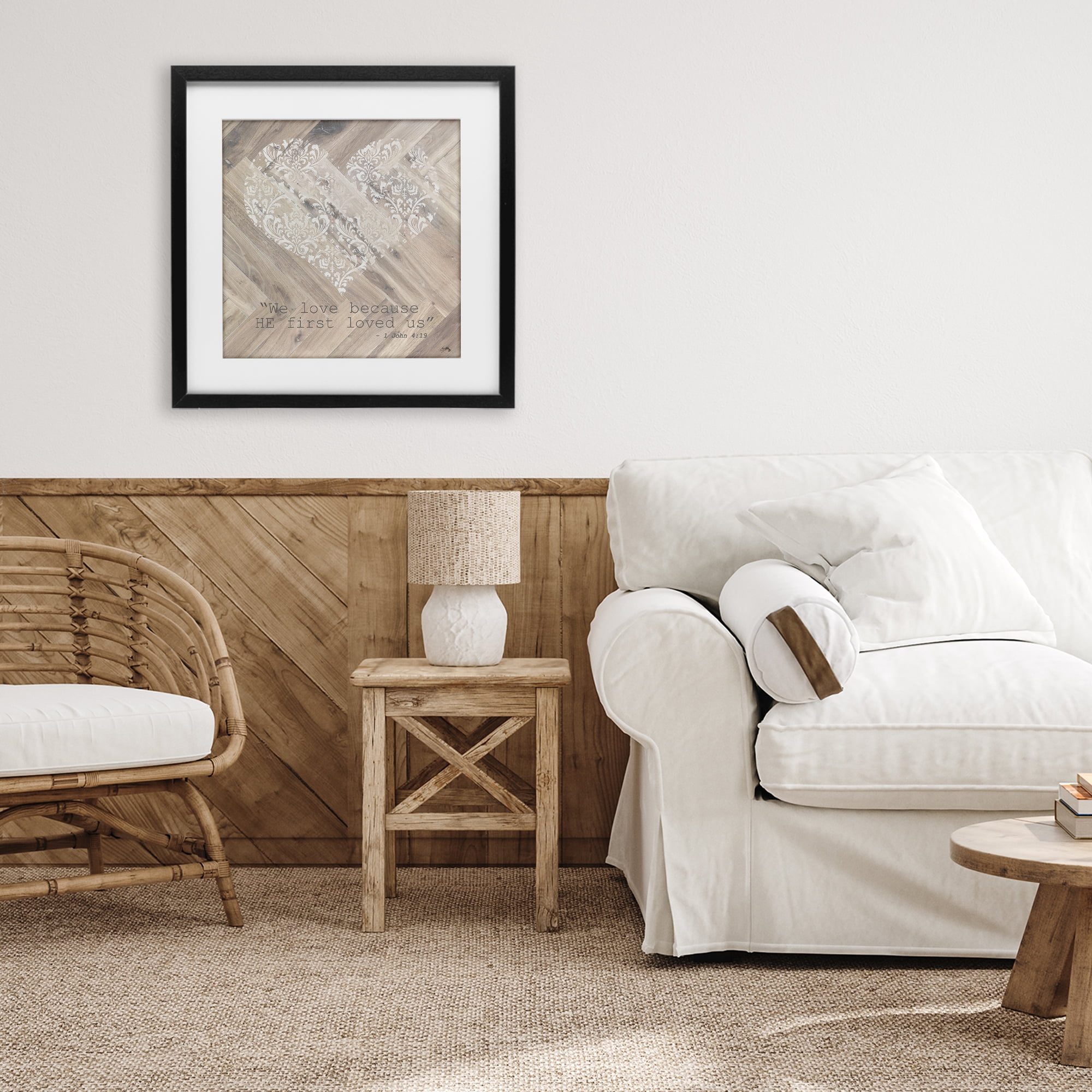 Stupell Industries He Loved Us First Black Framed Print Under Glass, design by Elizabeth Medley