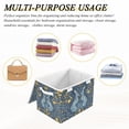 thumbnail image 6 of Yayeee Collapsible Cube Storage Bin with Lid Fabric Closet Decorative Basket with Handles, Yellow Forest Pattern, 6 of 7