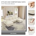 thumbnail image 3 of U-Shaped Modular Sectional Sofa with 2 Ottomans, Soft Corduroy Fabric, Deep Seat Couch for Living Room, Apartment, Office, Family Gatherings (Beige), 3 of 9