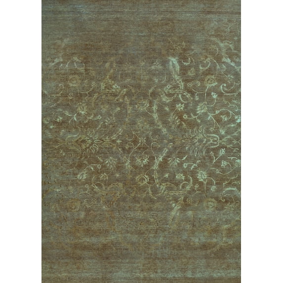 Ahgly Company Indoor Rectangle Oriental Light Blue Industrial Area Rugs, 5' x 8'