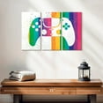 thumbnail image 2 of Elephant Stock Rainbow Splatter Controller Wall Art - Horizontal Multi Panel Canvas - Living Room Wall Decor - Hobbies And Lifestyle Multi Panel - White And Gold Decor - 23" x 14", 2 of 4