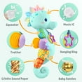 thumbnail image 3 of Baby Toys Musical Seahorse,Infant Stuffed Animal Toys With Crinkle And Rattles,Soft Sensory Toys With Textures For Tummy Time Newborn Boys Girls 0 3 6 12 Months(Blue), 3 of 4