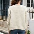 thumbnail image 5 of Lovskoo Cardigan Sweaters for Women Open Front Trendy Daily V Neck Long Sleeve Knit Coat Oversized Winter Outerwear Tops Beige, 5 of 5
