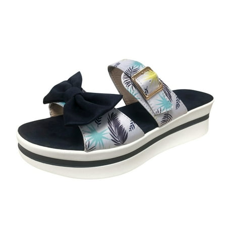 

fvwitlyh Beach Sandals for Women Women s Rumblers Sci-Fi Wedge Sandal