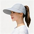 thumbnail image 4 of Cutuoiiu Baseball Cap for Women Lightweight Breathable Ponytail Wide Brim UV Protection Foldable Outdoor Sun Hat, 4 of 6