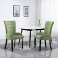 thumbnail image 1 of vidaXL Dining Chair with Armrests 2 pcs Light Green Velvet, 1 of 5