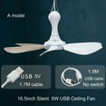 thumbnail image 2 of CIYISON 16.5inch 5W USB Tent Fan Air Cooler Gazebo Ceiling Fan with 6 Blades Canopy Fan, 2 of 21