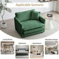thumbnail image 4 of Domiluxe Single Sofa Chair,41" Modern Chenille Accent Chair with 1 Toss Pillow,Comfy Deep Seat Reading Sofa for Living Room Bedroom Apartment,Green, 4 of 7