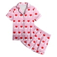 thumbnail image 4 of Luvoko Child Children DIY Anniversary Print Pajama Set Short Sleeve Button Up Top And Shorts, 4 of 5