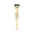 thumbnail image 3 of ANGARA Natural Tapered Shank 1 ct Blue Sapphire Ring with Diamonds in 14K Yellow Gold for Women (Size-6mm) | September Birthstone, Anniversary, Jewelry Gift for Women | Natural Sapphire Ring, 3 of 8
