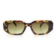 thumbnail image 3 of Womens Mod Bold Geometric Bevel Narrow Rectangle Minimal Plastic Sunglasses Tortoise - Brown, 3 of 6