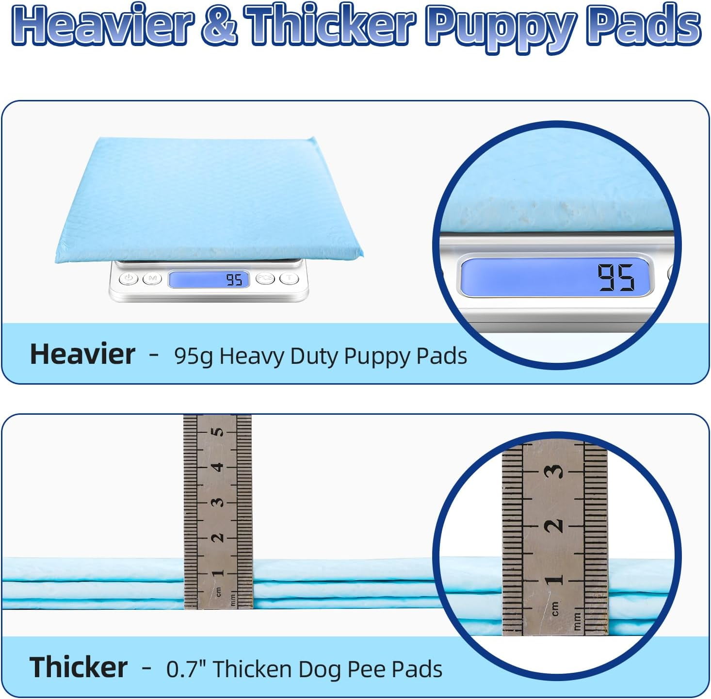 Dog Pee Pads Extra Large 23.6"x35.4",XL Thicken 6 Layers Puppy Pads, Ultra Absorbent Pee Pads Training Pads, Leak-Proof Quick-Dry Pet Pads Disposable Potty Pads for Dogs