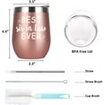 thumbnail image 6 of Sister Gifts, Best Sis in Law Ever Wine Tumbler, Mother''s Day Birthday Gifts for Sister in Law Friend Women BFF, 12Oz Stainless Steel insulated Tumbler with Lids and Straws, Rose Gold, 6 of 6