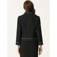 thumbnail image 3 of DARING DIVA Pearl Button Contrast Trim Coats Fashion Jackets XS Black, 3 of 6