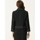 thumbnail image 3 of Chaqueta de Tweed a Cuadros para Mujer de Manga Larga Vintage Outwear Blazer para Oficina Chaqueta Corta Negro M, 3 of 6