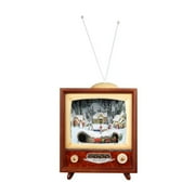 Icy Giftware 16" Brown and White Animated Musical Christmas TV Figurine