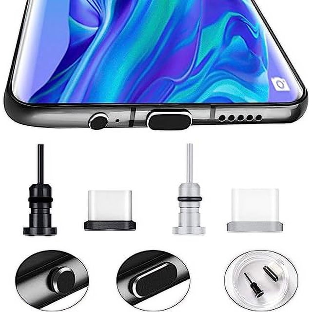 Pares de tapones antipolvo para teléfono, funda antipolvo para conector USB-C y conector de 3,5 mm, Plug n Protect para Galaxy S10/S9/S8, Huawei P9/P10/P20, Nexus 5X/6P
