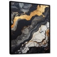 thumbnail image 2 of Designart "Minimalism Chrome Gold And Black Potteries III" Abstract Spirals Floater Framed Wall Art Living Room, 2 of 5