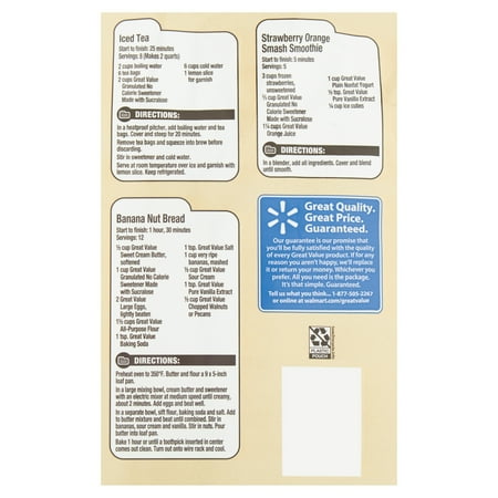 Great Value Granulated No Calorie Sweetener, 9.7 oz