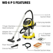 Karcher Shop Vacuum, WD 6 PS, Wet and Dry Vac, Blower Feature, Power Tool Adapter, Heavy Duty - 8 Gallon